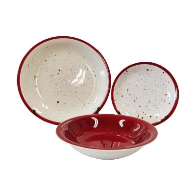 China Amazon Hot Sale Wholesale Eco Sustainable Dinnerware Sets Handpainting Dinnerware Dinner Set for sale