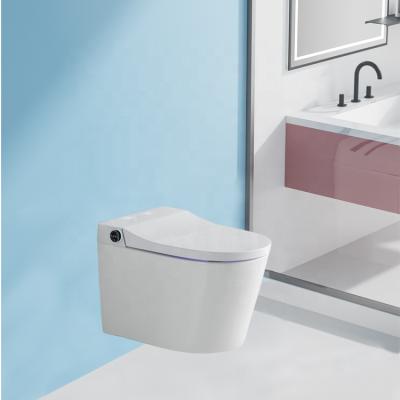 China Hidden Cistern Smart Rimless Wall Hung Ceramic Smart Toilet With Cistern For Bathroom Automatic Bidet Toilet for sale