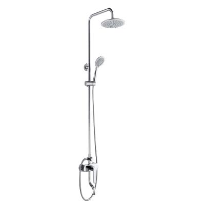 China With Sliding Bar Three Functions Modern Style Bathroom Rainfall Taps Mixer Bathroom Shower Faucet for sale