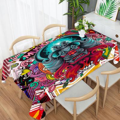 China Wholesale Custom Waterproof Polyester Waterproof Cloth Place Mat Table Cloth Outdoor Digital Printing Christmas Rectangular Tablecloth for sale