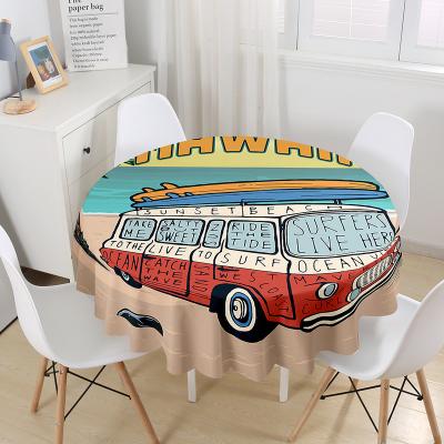 China Waterproof Custom Logo Printed Solid Waterproof Fabric Wrinkle Free Washable Table Cloth Table Cover For Dining Table for sale