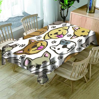 China Custom Waterproof Fabric Waterproof Wrinkle Free Table Cloth Tablecloth Sublimation Washable Table Cover For Kitchen Dining Table for sale