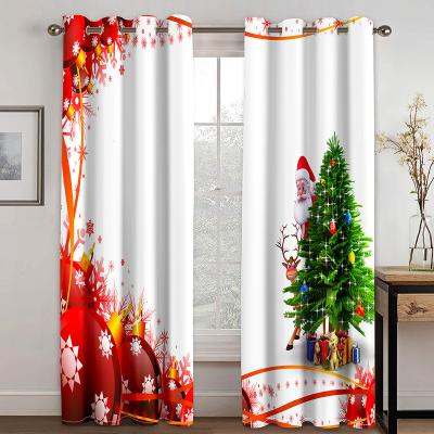 China Hot Selling Blackout Blackout Wholesale Custom Christmas 3d Printed Modern Polyester Blackout Drapes Curtains For Living Room for sale