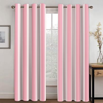 China Custom Blackout Simplicity Geometric 3d Pink Printed Curtain Living Room Bedroom Decoration Polyester Home Window Curtains for sale