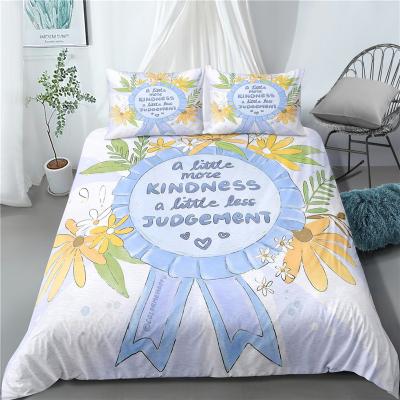 China Nondisposable Custom High Quality Nondisposable Cover Nondisposable Custom High Quality Bedding Quilt Pillowcase Polyester Print Photo Digital Sheet Set for sale