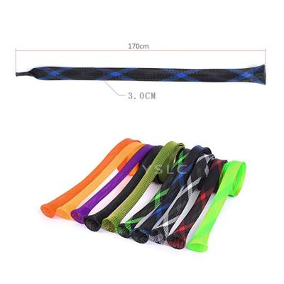 China PET Fishing Rod Sleeve Cover Braided Mesh Rod Protector Pole Gloves Fishing Tools for sale