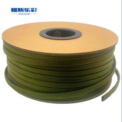 China Manteiga de algodão de nylon malha verde trançada Manga para arnês de fiação à venda