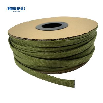 China 30mm Militar Poliéster Verde Nylon Expandivel Braided Sleeve à venda