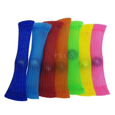 China Colorful PET Expandable Braided Sleeving Mesh Tube Flexible Fidget Toys With Marble for sale