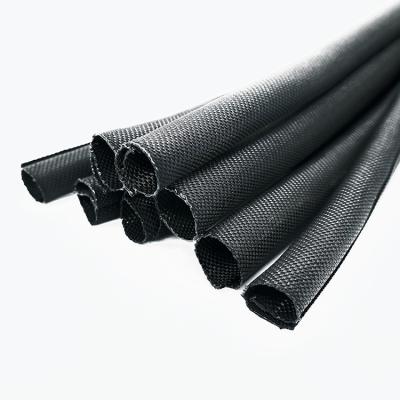 China 25 Feet Flexible Black Split Self Closing Cable Wrap Chemical Resistance for sale