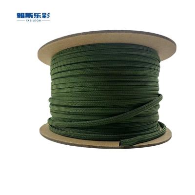 China Cable de nylon verde Militar trançado Manga de cabo de fio Manga de cabo à venda