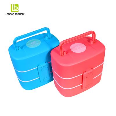 China Freshness Preservation Custom Design Reusable PP Gift Set Plastic Kids School Container Bento Lunch Box With Tableware for sale