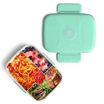 China Sustainable Luxury Custom Rice Husk 5 Compartments Biodegradable Eco Friendly Bento Box For Kids Leak Proof for sale