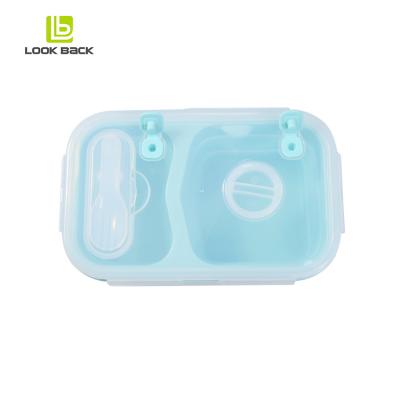 China 2021 Best Printing Kids Food Container Bento Silicone Eco-Friendly Sale Microwavable Portable Lunch Box Custom Made for sale