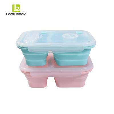 China Gift Set Custom Printed Food Grade Kids Pakaging Silicone Collapsible Collapsible Bowl Microwavable for sale