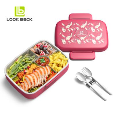 China 2019 Microwavable Leakproof Kids Bento Lunch Boxes With Printing for sale