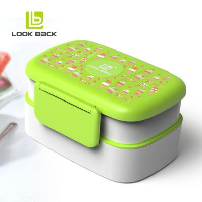 China Modern Style 1.3L Microwavable Lunch Box with Cutlery Set for sale