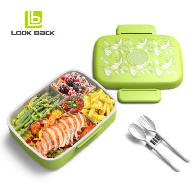 China Amazon Microwavable Leakproof Microwavable Tiffin Box Bento Safe Lunch Box With Printing for sale