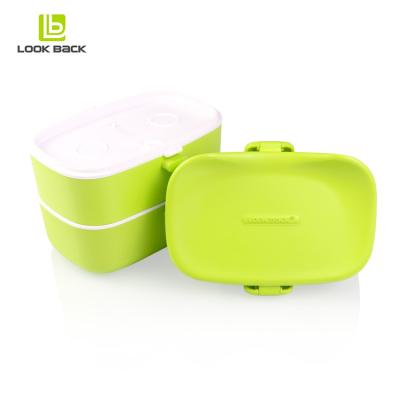 China Amazon Popular Eco Microwavable Classic Office Party Teenage Tiffin Plastic Camping Lunch Box for sale