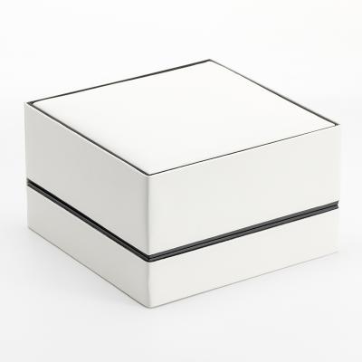 China Modern Luxury White Custom Handmade Leather Box Jewelry Box High Grade Watch Packaging for sale