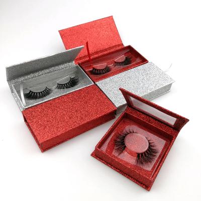 China Handmade Eyelash Box Packaging Wholesale Private Label Custom Packaging Glitter Eyelash Packaging Box For Full Strip Lashes for sale