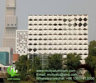 China Akzo Nobel  Perforated 3mm Metal aluminum 3d facade patterned facade cladding for sale