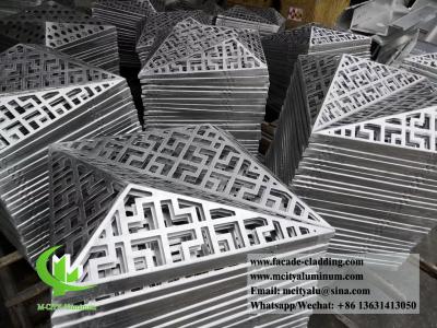 China Triangle 3D Metal aluminum panels perforation sheet for facade cladding for sale