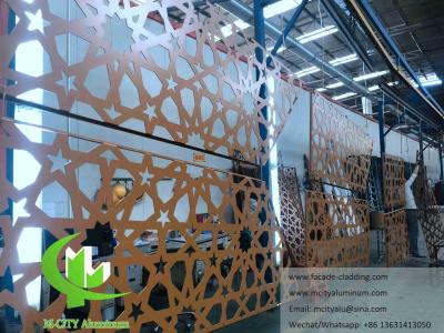 China Metal screen aluminum Laser Cut Sheet Aluminum Facades For Mosque Mashrabiya for sale