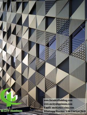 China Triangle shape Perforated metal cladding aluminium facades for building architectural for sale