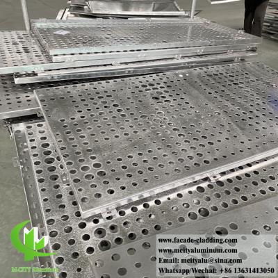 China Exterior metal cladding aluminium sheet with perforation pattern round holes powder coated pvdf for sale