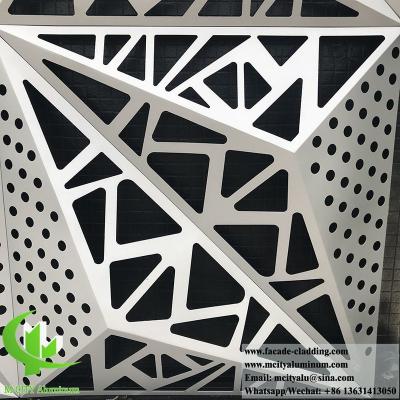 China 1m x 1m metal facade aluminum cladding 2mm thickness sliver color 3D cladding panels for sale