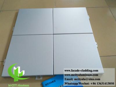 China Metal Cladding Solid Aluminum Panels PVDF Sliver Color 1000x2000mm Exterior Decoration For Wall for sale