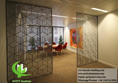 China Metal Screen Laser Cut Aluminum Screen 10 Mm Bronze Color For Room Divider Decoration for sale