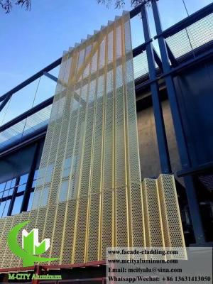 China Folded Metal Screen Perforated Sheet Aluminium Panels For Building Wall Facade Decoration 3D Shape for sale