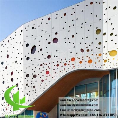 China Perforated Metal Cladding Wall Panels Powder Coated White For External Facades for sale