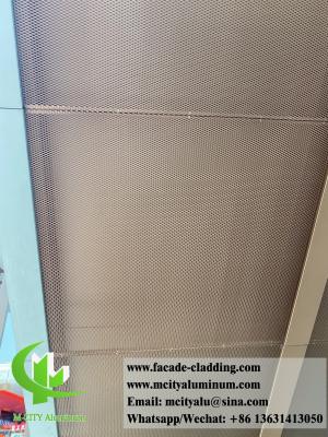 China Expanded Metal Mesh Aluminum Cladding PVDF Golden Color Ceiling Decoration for sale