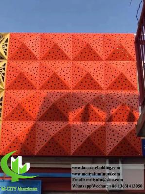 China Red Color Metal Cladding 3D Design For Facade Wall Decoration PVDF Paint Durable Coating for sale