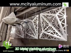 3d shape metal cladding panels aluminium screen pvdf painting 1220x1220mm size customized