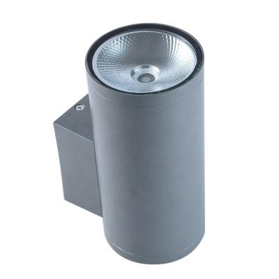 China Outdoor Modern Decorative Energy Saving Gray Through The Wall Light IP65 3000K 4000K 6000K 9W Cylinder Mono-direction Wall Light for sale