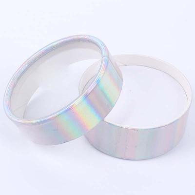 China Custom Handmade Private Label Bulk Empty Circle Fake Lash Packing Luxury Holographic Paper 3d Eyelash Packaging Box Container for sale