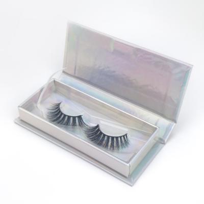 China Luxury Handmade Magnetic Holographic Empty Eyelash Paper Private Label Packaging Square Boxes For False Eyelashes for sale