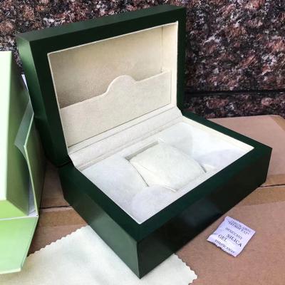 China Luxury Big Wooden Men's Watch Box Running Custom Logo Pu Leather Green Gift Flip Watch Boxes High Quality Brand Wood for sale