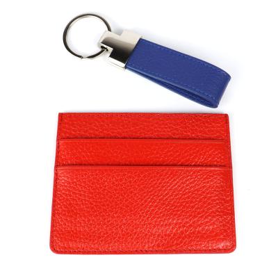 China Wholesale High Quality Genuine Leather Mens 4 Atm Women Girls Pockets Pebble Money Clip Genuine Leather Slim Card Holder With Wallet For Lady for sale