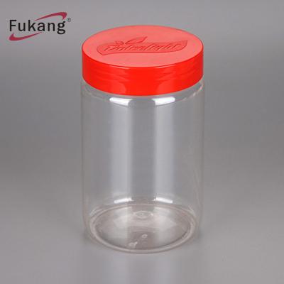 China Plastic PET Food Storage Jar For Peanut Butter 450ml Dia75*H122mm F-450B Custom Shape for sale