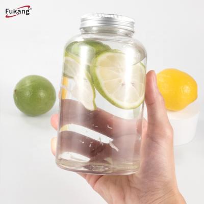 China PET drinking clear bottle food grade candy container plastic bottle with customized cap aluminum cap for sale