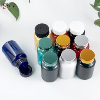 China Recycled plastic bottles wholesale 150ML PET pill bottle can match with gold cap for sale