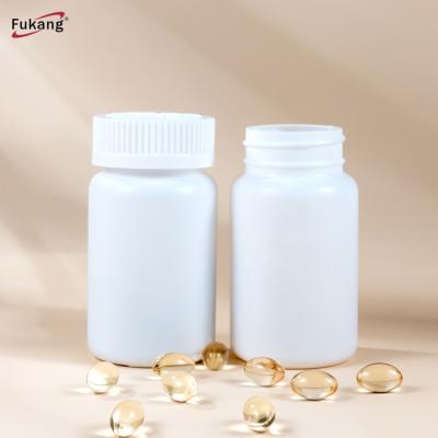 China 100ml White PE Plastic Pills Bottle Plastic Capsule Jars with Lids for sale