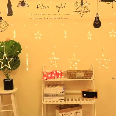 China Warehouse Factory Supply Led Halloween String Star Curtain Home Decor Lights On Christmas Light Hot Sale for sale