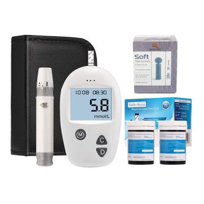 China Fully Automatic Hands Glucose Meter Diabetic Sugar Measuring Instrument With Blood Test Paper And Needle for sale