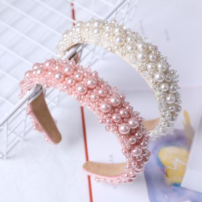 China New fashion design headband pearl baroque headbands fashion handmade hair accessories for sale